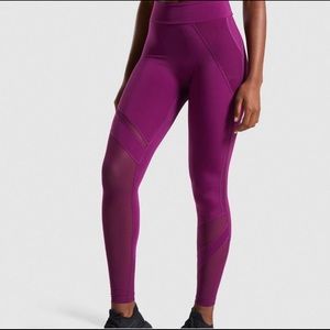 Gymshark Deep Magenta Mesh Layer Leggings